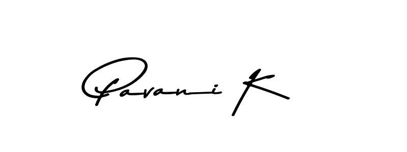 How to make Pavani K name signature. Use Asem Kandis PERSONAL USE style for creating short signs online. This is the latest handwritten sign. Pavani K signature style 9 images and pictures png