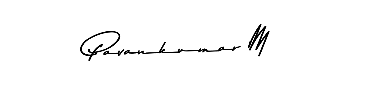 Create a beautiful signature design for name Pavankumar M. With this signature (Asem Kandis PERSONAL USE) fonts, you can make a handwritten signature for free. Pavankumar M signature style 9 images and pictures png