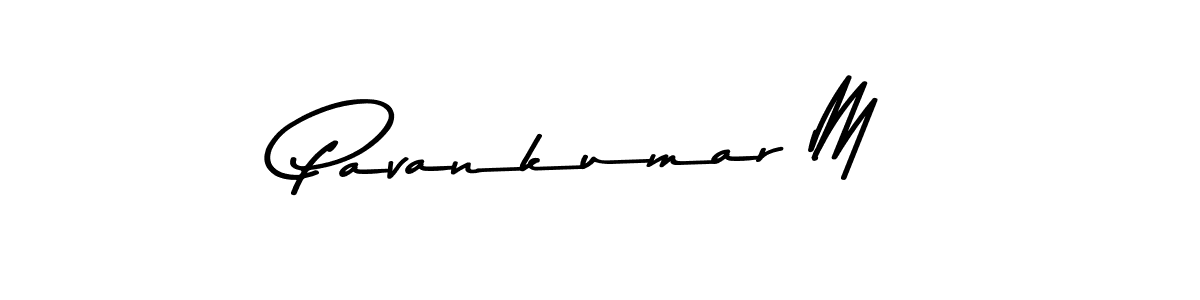 Create a beautiful signature design for name Pavankumar M. With this signature (Asem Kandis PERSONAL USE) fonts, you can make a handwritten signature for free. Pavankumar M signature style 9 images and pictures png