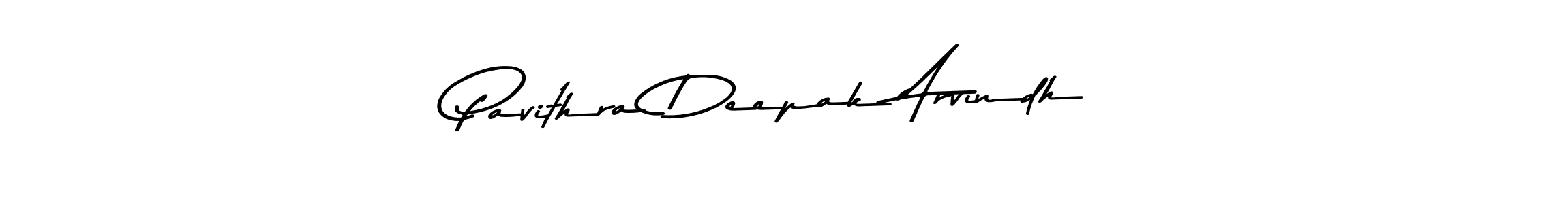 Create a beautiful signature design for name Pavithra Deepak Arvindh. With this signature (Asem Kandis PERSONAL USE) fonts, you can make a handwritten signature for free. Pavithra Deepak Arvindh signature style 9 images and pictures png