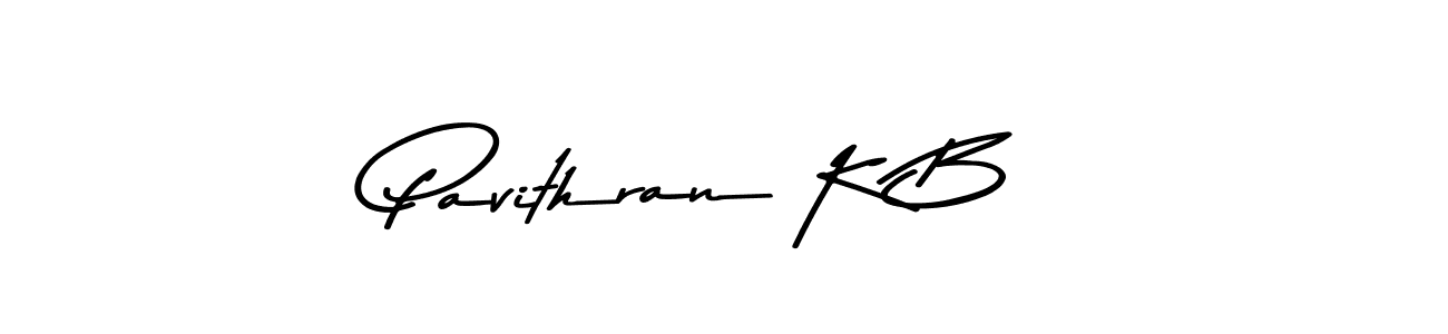 Create a beautiful signature design for name Pavithran K B. With this signature (Asem Kandis PERSONAL USE) fonts, you can make a handwritten signature for free. Pavithran K B signature style 9 images and pictures png