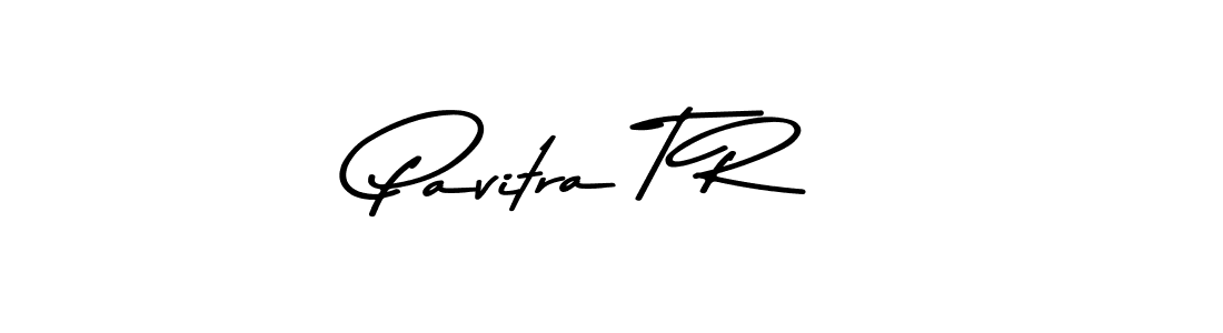 How to make Pavitra T R name signature. Use Asem Kandis PERSONAL USE style for creating short signs online. This is the latest handwritten sign. Pavitra T R signature style 9 images and pictures png