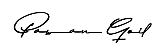 Get an exclusive digital autograph for Pawan Goil. The Asem Kandis PERSONAL USE typeface captures the charm of real penmanship on paper. Pawan Goil signature style 9 images and pictures png