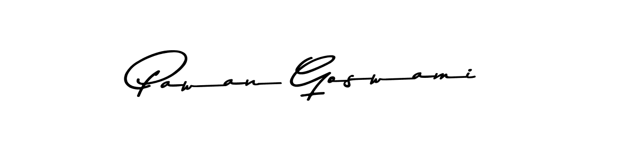 How to make Pawan Goswami name signature. Use Asem Kandis PERSONAL USE style for creating short signs online. This is the latest handwritten sign. Pawan Goswami signature style 9 images and pictures png