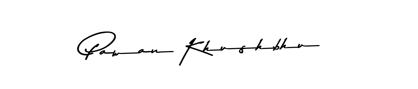 How to make Pawan Khushbhu name signature. Use Asem Kandis PERSONAL USE style for creating short signs online. This is the latest handwritten sign. Pawan Khushbhu signature style 9 images and pictures png