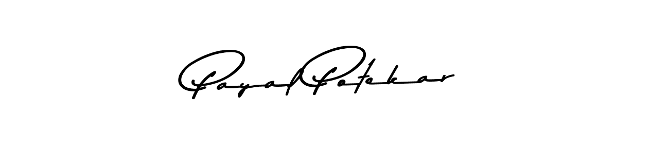 How to make Payal Potekar name signature. Use Asem Kandis PERSONAL USE style for creating short signs online. This is the latest handwritten sign. Payal Potekar signature style 9 images and pictures png