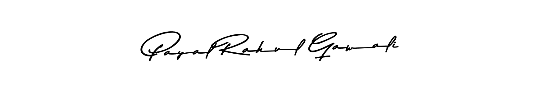How to make Payal Rahul Gawali name signature. Use Asem Kandis PERSONAL USE style for creating short signs online. This is the latest handwritten sign. Payal Rahul Gawali signature style 9 images and pictures png
