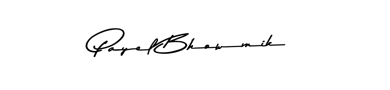 Create a beautiful signature design for name Payel Bhowmik. With this signature (Asem Kandis PERSONAL USE) fonts, you can make a handwritten signature for free. Payel Bhowmik signature style 9 images and pictures png