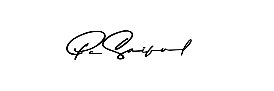 Similarly Asem Kandis PERSONAL USE is the best handwritten signature design. Signature creator online .You can use it as an online autograph creator for name Pc Saiful. Pc Saiful signature style 9 images and pictures png