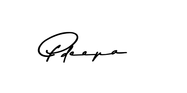 How to make Pdeepa name signature. Use Asem Kandis PERSONAL USE style for creating short signs online. This is the latest handwritten sign. Pdeepa signature style 9 images and pictures png