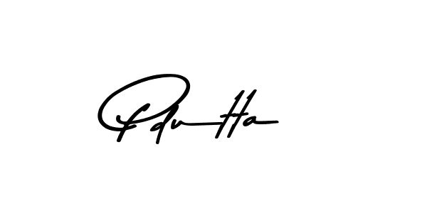 How to make Pdutta name signature. Use Asem Kandis PERSONAL USE style for creating short signs online. This is the latest handwritten sign. Pdutta signature style 9 images and pictures png