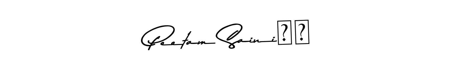 Similarly Asem Kandis PERSONAL USE is the best handwritten signature design. Signature creator online .You can use it as an online autograph creator for name Peetam Saini♥️. Peetam Saini♥️ signature style 9 images and pictures png