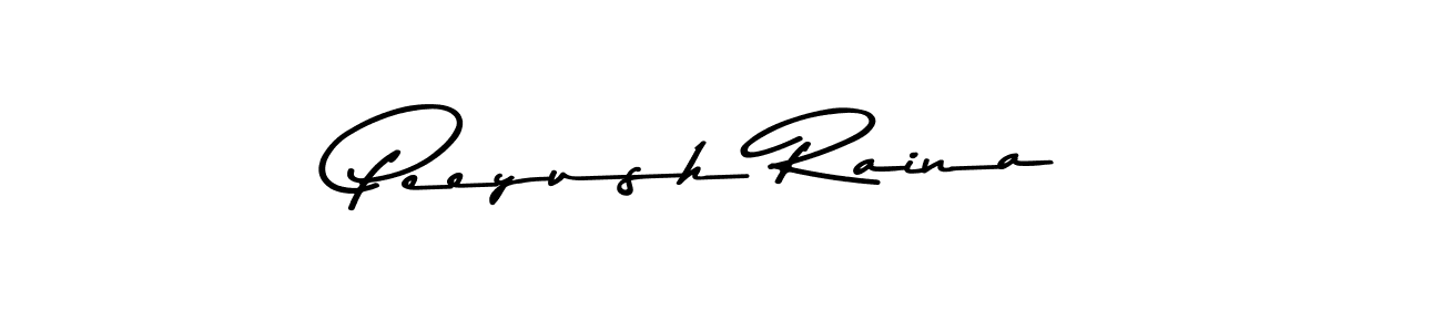Create a beautiful signature design for name Peeyush Raina. With this signature (Asem Kandis PERSONAL USE) fonts, you can make a handwritten signature for free. Peeyush Raina signature style 9 images and pictures png