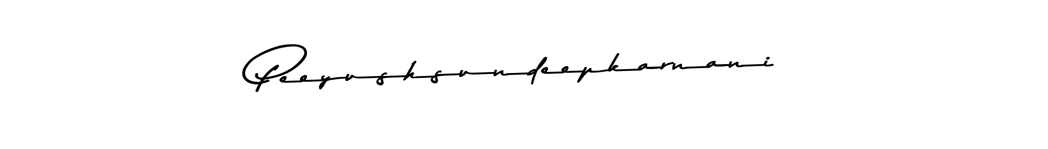 The best way (Asem Kandis PERSONAL USE) to make a short signature is to pick only two or three words in your name. The name Peeyushsundeepkarnani include a total of six letters. For converting this name. Peeyushsundeepkarnani signature style 9 images and pictures png