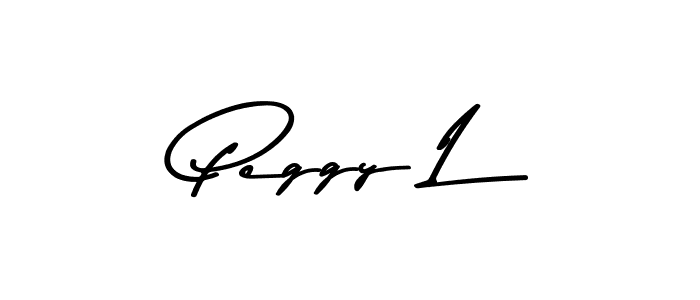 Make a beautiful signature design for name Peggy L. With this signature (Asem Kandis PERSONAL USE) style, you can create a handwritten signature for free. Peggy L signature style 9 images and pictures png