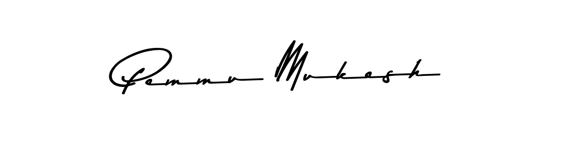 Make a beautiful signature design for name Pemmu Mukesh. With this signature (Asem Kandis PERSONAL USE) style, you can create a handwritten signature for free. Pemmu Mukesh signature style 9 images and pictures png