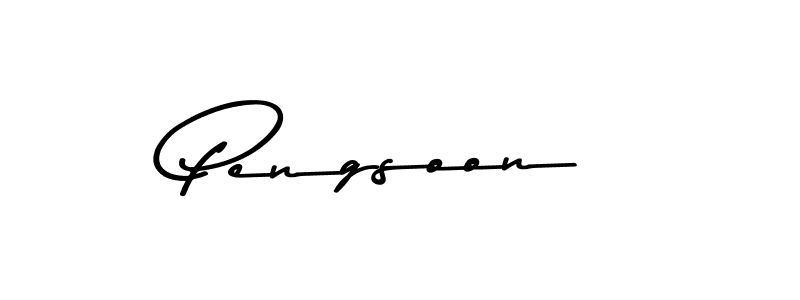 How to make Pengsoon name signature. Use Asem Kandis PERSONAL USE style for creating short signs online. This is the latest handwritten sign. Pengsoon signature style 9 images and pictures png