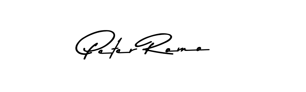 Peter Romo stylish signature style. Best Handwritten Sign (Asem Kandis PERSONAL USE) for my name. Handwritten Signature Collection Ideas for my name Peter Romo. Peter Romo signature style 9 images and pictures png