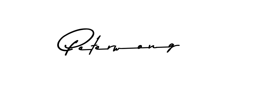 How to make Peterwong name signature. Use Asem Kandis PERSONAL USE style for creating short signs online. This is the latest handwritten sign. Peterwong signature style 9 images and pictures png