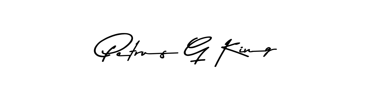 How to make Petrus G King name signature. Use Asem Kandis PERSONAL USE style for creating short signs online. This is the latest handwritten sign. Petrus G King signature style 9 images and pictures png