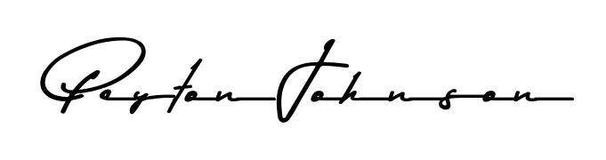 A sleek calligraphic signature for name Peyton Johnson utilizing Asem Kandis PERSONAL USE styling. Great for adding personal signatures to photos and art. Peyton Johnson signature style 9 images and pictures png