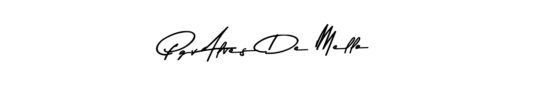 Make a beautiful signature design for name Pgv Alves De Mello. With this signature (Asem Kandis PERSONAL USE) style, you can create a handwritten signature for free. Pgv Alves De Mello signature style 9 images and pictures png