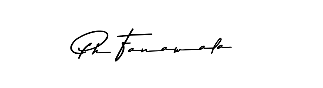 How to make Ph Fanawala name signature. Use Asem Kandis PERSONAL USE style for creating short signs online. This is the latest handwritten sign. Ph Fanawala signature style 9 images and pictures png