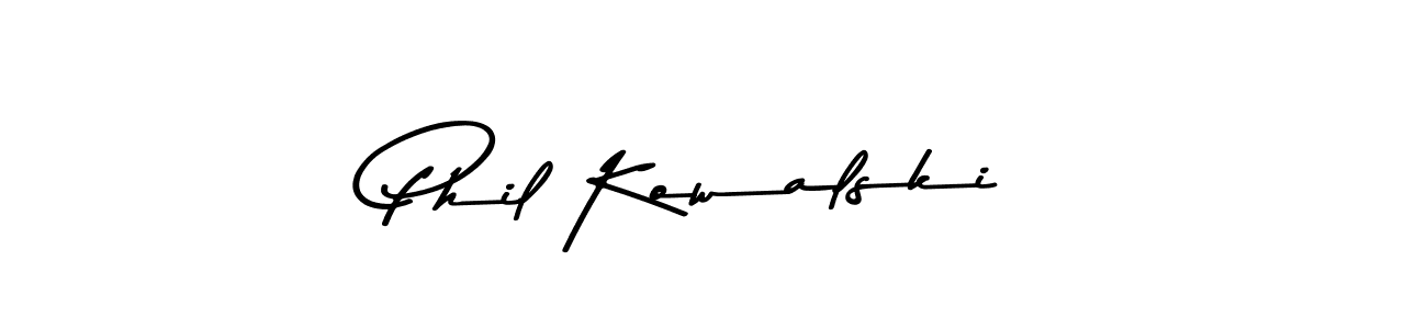 How to make Phil Kowalski name signature. Use Asem Kandis PERSONAL USE style for creating short signs online. This is the latest handwritten sign. Phil Kowalski signature style 9 images and pictures png