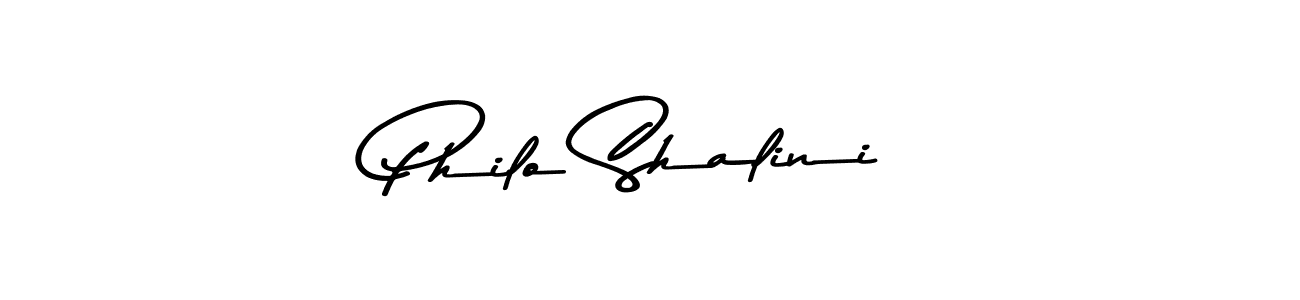 Design your own signature with our free online signature maker. With this signature software, you can create a handwritten (Asem Kandis PERSONAL USE) signature for name Philo Shalini. Philo Shalini signature style 9 images and pictures png