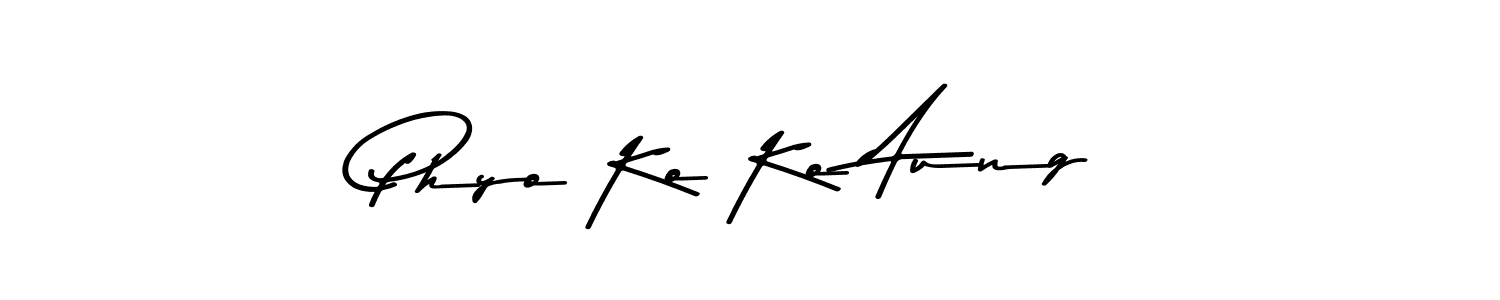 You should practise on your own different ways (Asem Kandis PERSONAL USE) to write your name (Phyo Ko Ko Aung) in signature. don't let someone else do it for you. Phyo Ko Ko Aung signature style 9 images and pictures png