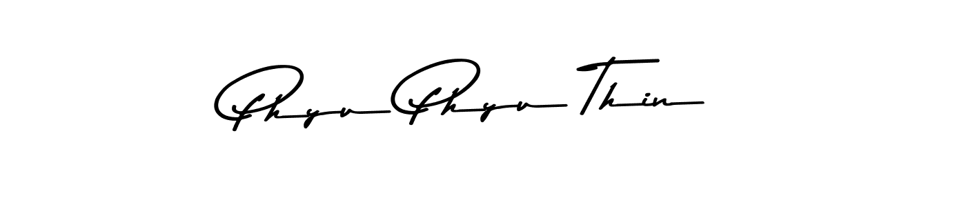 Create a beautiful signature design for name Phyu Phyu Thin. With this signature (Asem Kandis PERSONAL USE) fonts, you can make a handwritten signature for free. Phyu Phyu Thin signature style 9 images and pictures png
