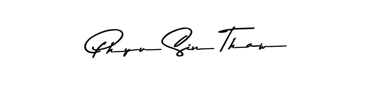 Make a beautiful signature design for name Phyu Sin Thaw. With this signature (Asem Kandis PERSONAL USE) style, you can create a handwritten signature for free. Phyu Sin Thaw signature style 9 images and pictures png