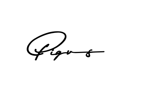 Make a beautiful signature design for name Pigus. With this signature (Asem Kandis PERSONAL USE) style, you can create a handwritten signature for free. Pigus signature style 9 images and pictures png