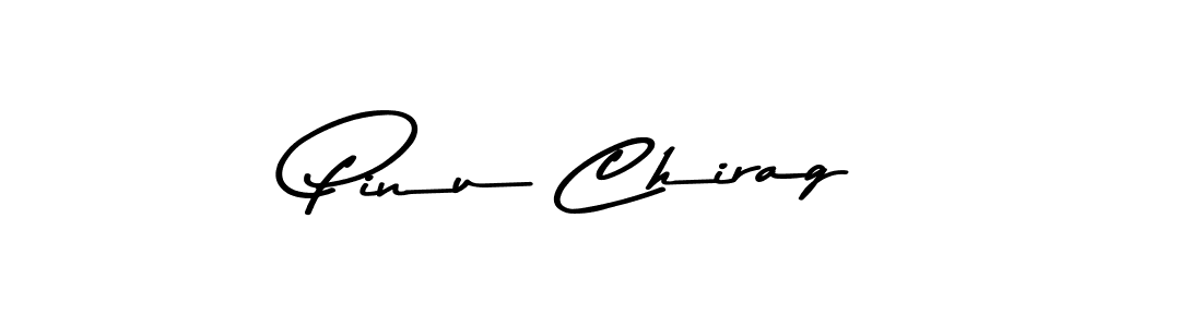 How to make Pinu Chirag name signature. Use Asem Kandis PERSONAL USE style for creating short signs online. This is the latest handwritten sign. Pinu Chirag signature style 9 images and pictures png
