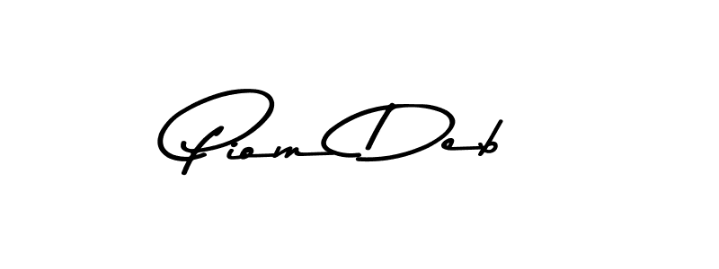 Create a beautiful signature design for name Piom Deb. With this signature (Asem Kandis PERSONAL USE) fonts, you can make a handwritten signature for free. Piom Deb signature style 9 images and pictures png