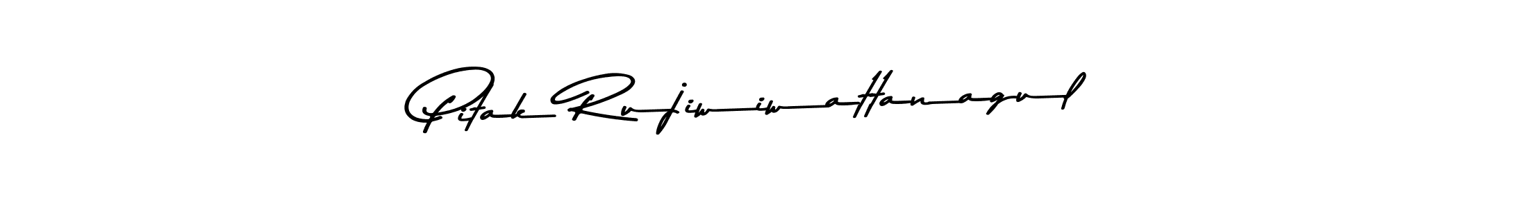 Create a beautiful signature design for name Pitak Rujiwiwattanagul. With this signature (Asem Kandis PERSONAL USE) fonts, you can make a handwritten signature for free. Pitak Rujiwiwattanagul signature style 9 images and pictures png