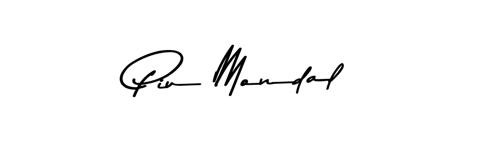 How to make Piu Mondal name signature. Use Asem Kandis PERSONAL USE style for creating short signs online. This is the latest handwritten sign. Piu Mondal signature style 9 images and pictures png