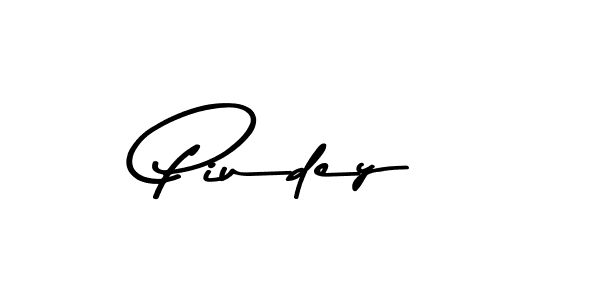 How to make Piudey name signature. Use Asem Kandis PERSONAL USE style for creating short signs online. This is the latest handwritten sign. Piudey signature style 9 images and pictures png