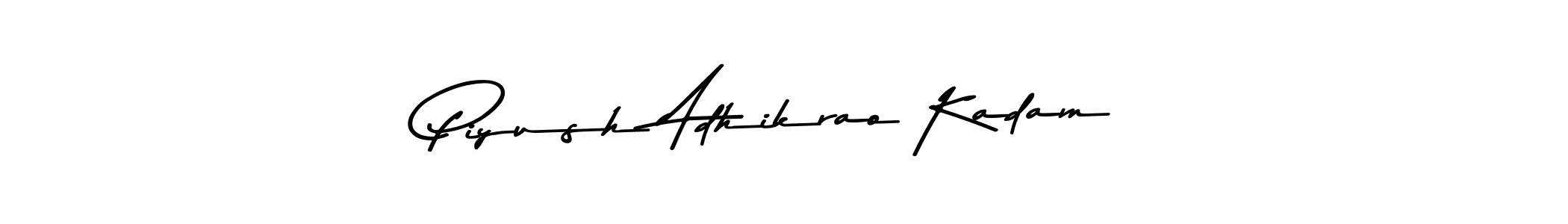 The best way (Asem Kandis PERSONAL USE) to make a short signature is to pick only two or three words in your name. The name Piyush Adhikrao Kadam include a total of six letters. For converting this name. Piyush Adhikrao Kadam signature style 9 images and pictures png