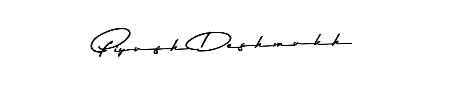 Design your own signature with our free online signature maker. With this signature software, you can create a handwritten (Asem Kandis PERSONAL USE) signature for name Piyush Deshmukh. Piyush Deshmukh signature style 9 images and pictures png