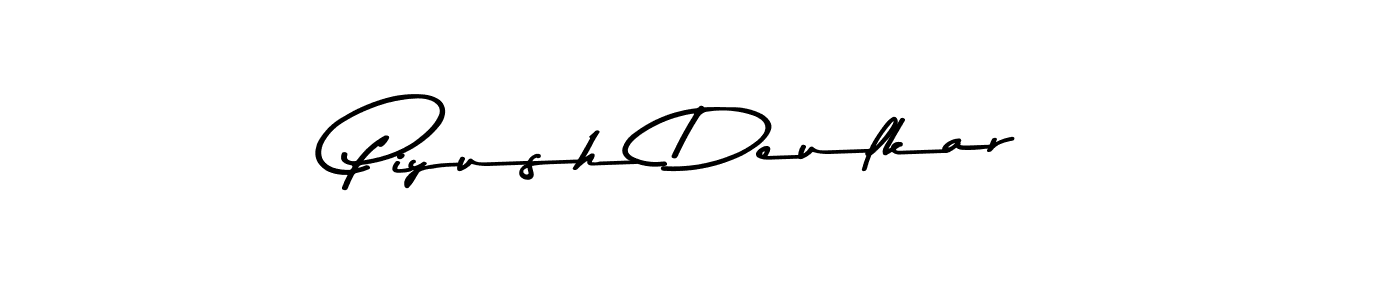 Make a short Piyush Deulkar signature style. Manage your documents anywhere anytime using Asem Kandis PERSONAL USE. Create and add eSignatures, submit forms, share and send files easily. Piyush Deulkar signature style 9 images and pictures png