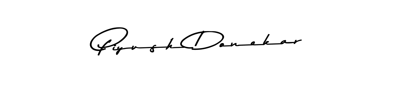 The best way (Asem Kandis PERSONAL USE) to make a short signature is to pick only two or three words in your name. The name Piyush Donekar include a total of six letters. For converting this name. Piyush Donekar signature style 9 images and pictures png