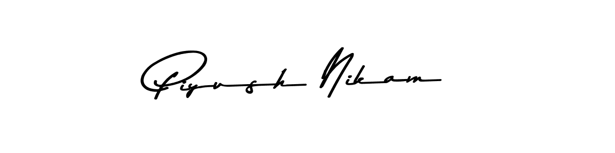 Also You can easily find your signature by using the search form. We will create Piyush Nikam name handwritten signature images for you free of cost using Asem Kandis PERSONAL USE sign style. Piyush Nikam signature style 9 images and pictures png