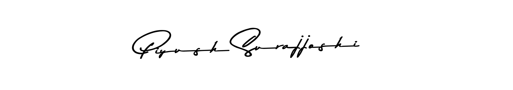 Make a beautiful signature design for name Piyush Surajjoshi. With this signature (Asem Kandis PERSONAL USE) style, you can create a handwritten signature for free. Piyush Surajjoshi signature style 9 images and pictures png