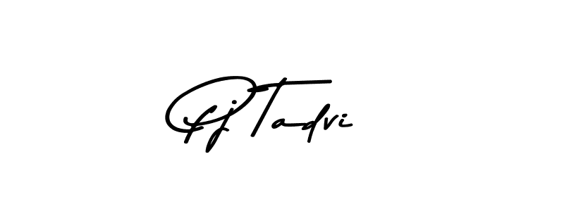 How to make Pj Tadvi name signature. Use Asem Kandis PERSONAL USE style for creating short signs online. This is the latest handwritten sign. Pj Tadvi signature style 9 images and pictures png