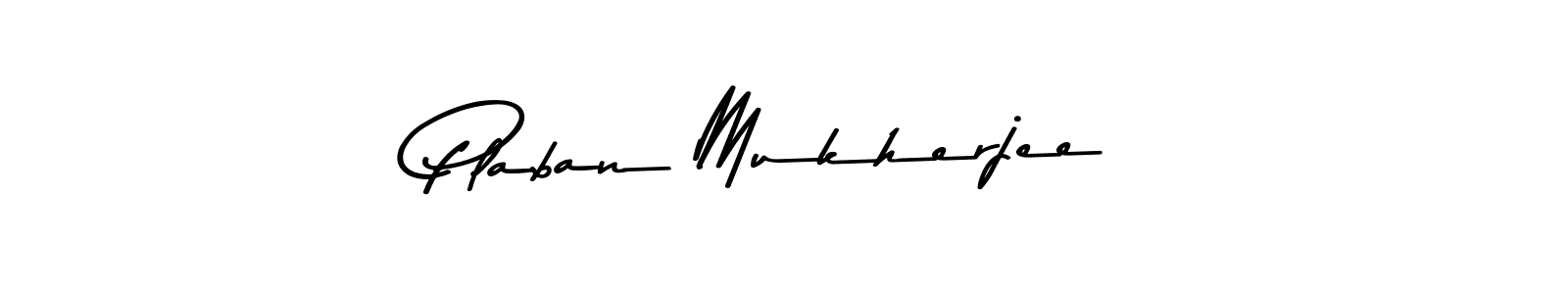 How to make Plaban Mukherjee name signature. Use Asem Kandis PERSONAL USE style for creating short signs online. This is the latest handwritten sign. Plaban Mukherjee signature style 9 images and pictures png