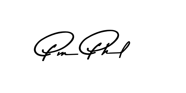 How to make Pm Phl name signature. Use Asem Kandis PERSONAL USE style for creating short signs online. This is the latest handwritten sign. Pm Phl signature style 9 images and pictures png