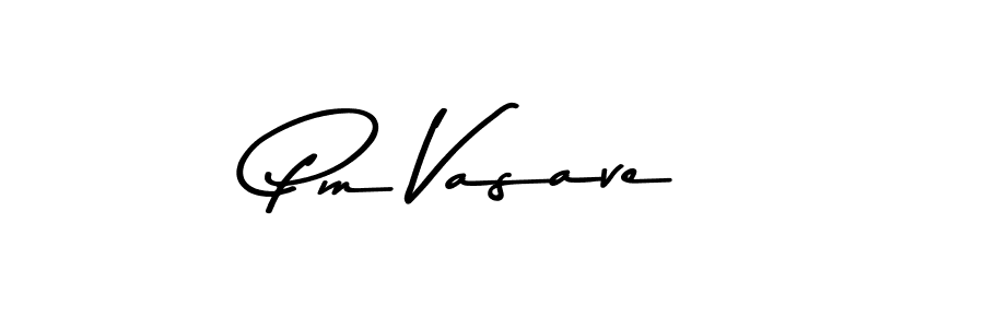 How to make Pm Vasave name signature. Use Asem Kandis PERSONAL USE style for creating short signs online. This is the latest handwritten sign. Pm Vasave signature style 9 images and pictures png