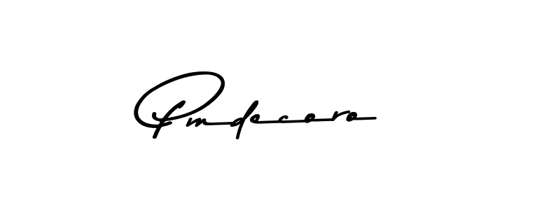 How to make Pmdecoro name signature. Use Asem Kandis PERSONAL USE style for creating short signs online. This is the latest handwritten sign. Pmdecoro signature style 9 images and pictures png