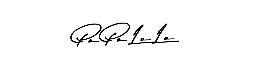 How to make Po Po Lo Lo name signature. Use Asem Kandis PERSONAL USE style for creating short signs online. This is the latest handwritten sign. Po Po Lo Lo signature style 9 images and pictures png